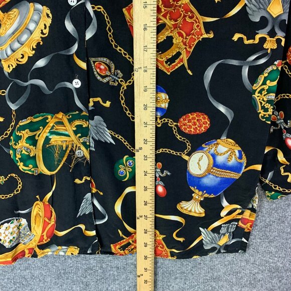 VTG RARE Saks Fifth Avenue Real Clothe 100% Silk Small Button down Printed Shirt - Picture 6 of 9